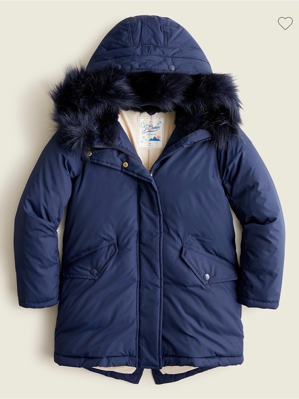 J. Crew Girls' fishtail parka with eco-friendly PrimaLoft® size L